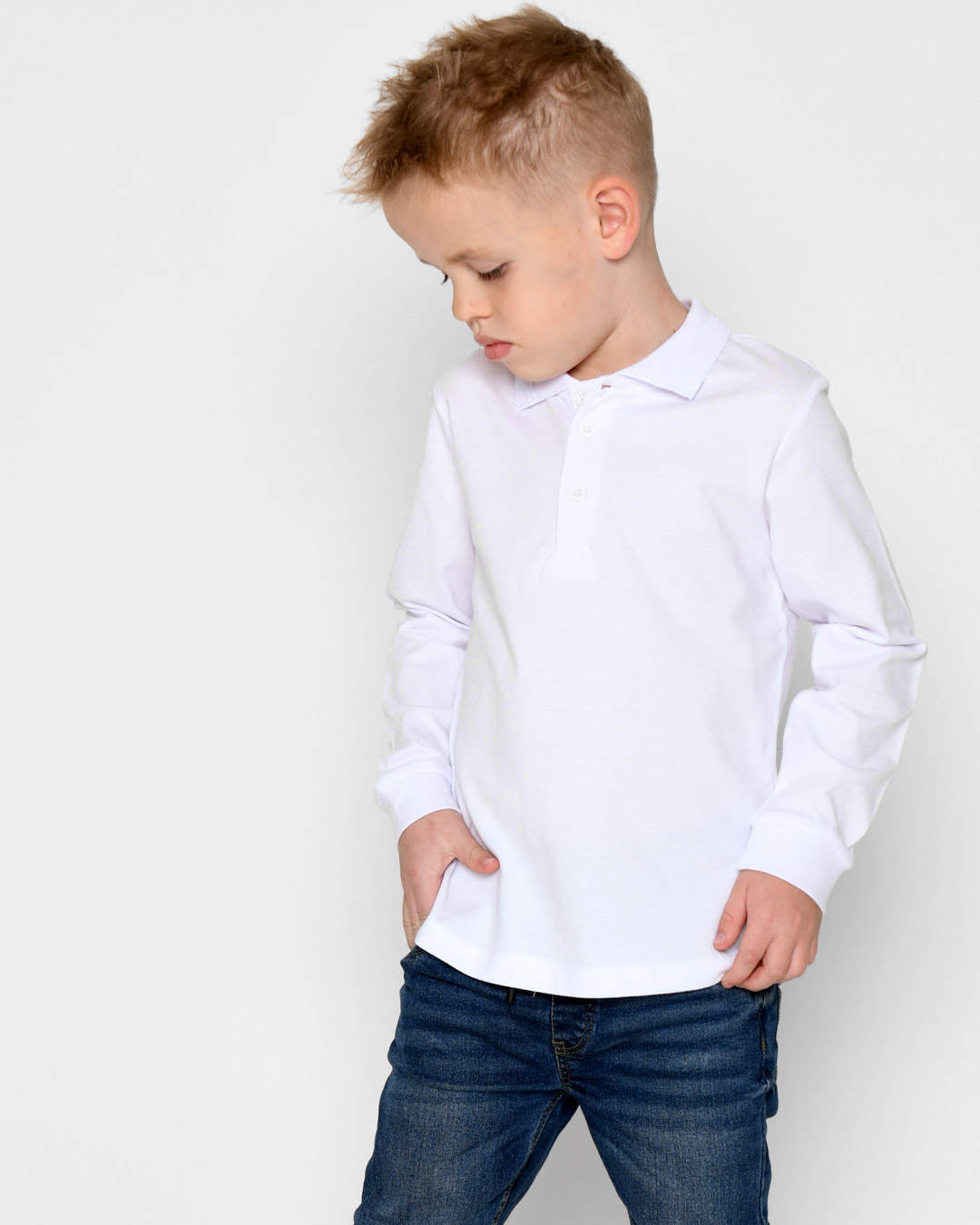 Сорочка поло для хлопчика Carica Kids SV-11121-3 128 Білий (780820)