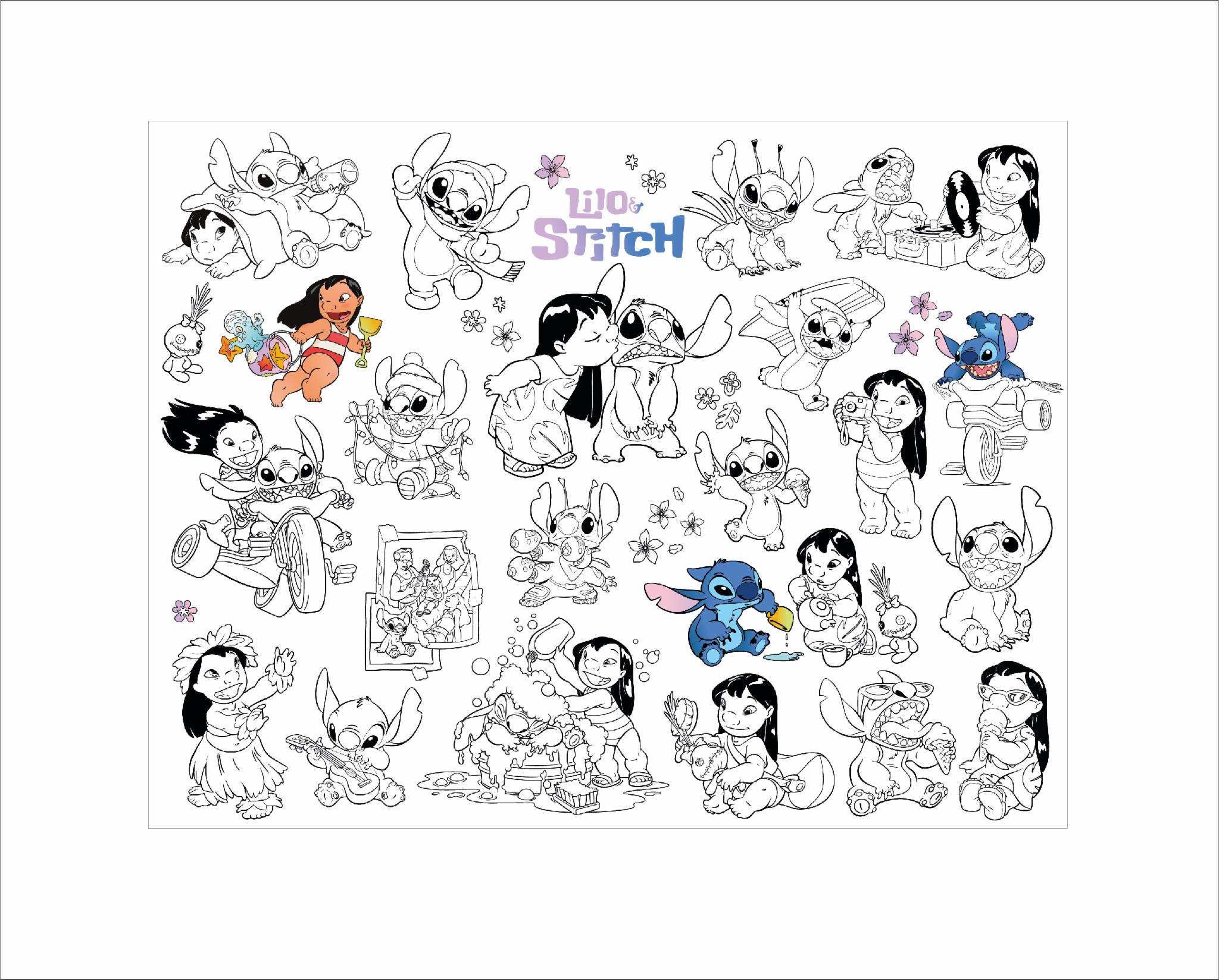 Розмальовка дитяча та тубус No Brand Ліло і Стіч 100х130 см