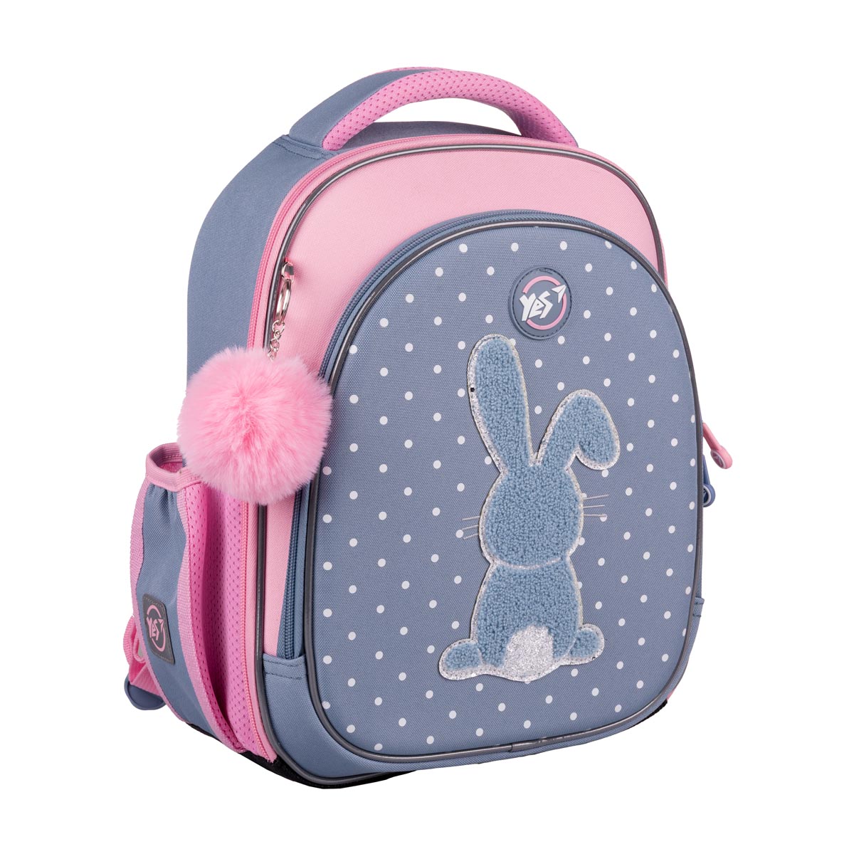 Рюкзак шкільний напівкаркасний YES S-109 Lovely Bunny 37х26х13 см Сіро-рожевий (559876)