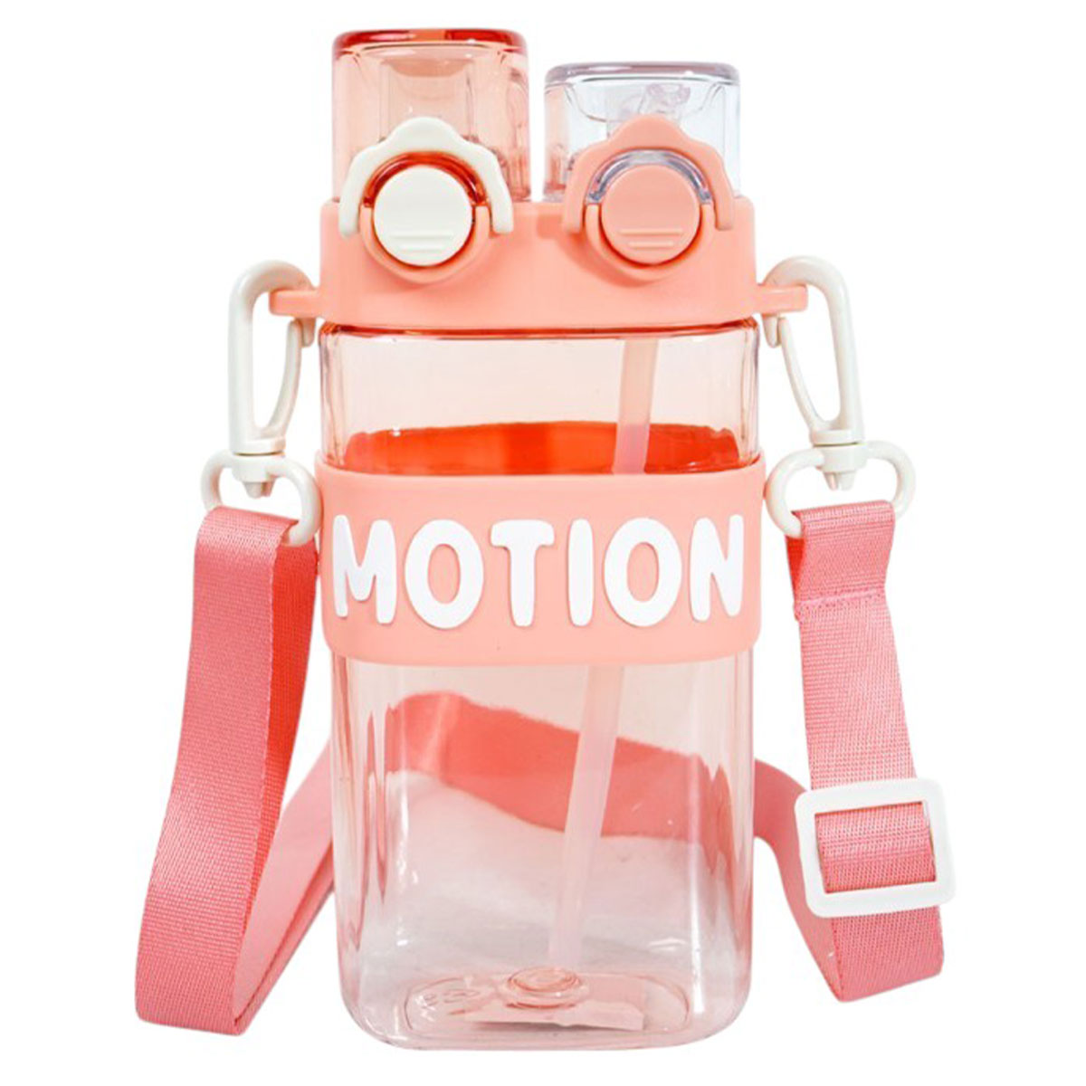 Пляшка для води з подвійним відкриванням YIWU Motion 550 мл Рожевий (HP-14-49P)