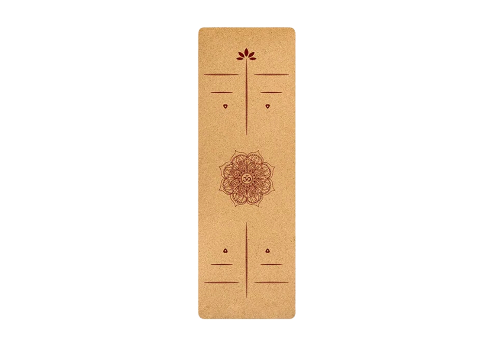 Килимок для йоги Rao Guru Mandala OM 183x66x0.5 см Бежевий 21061