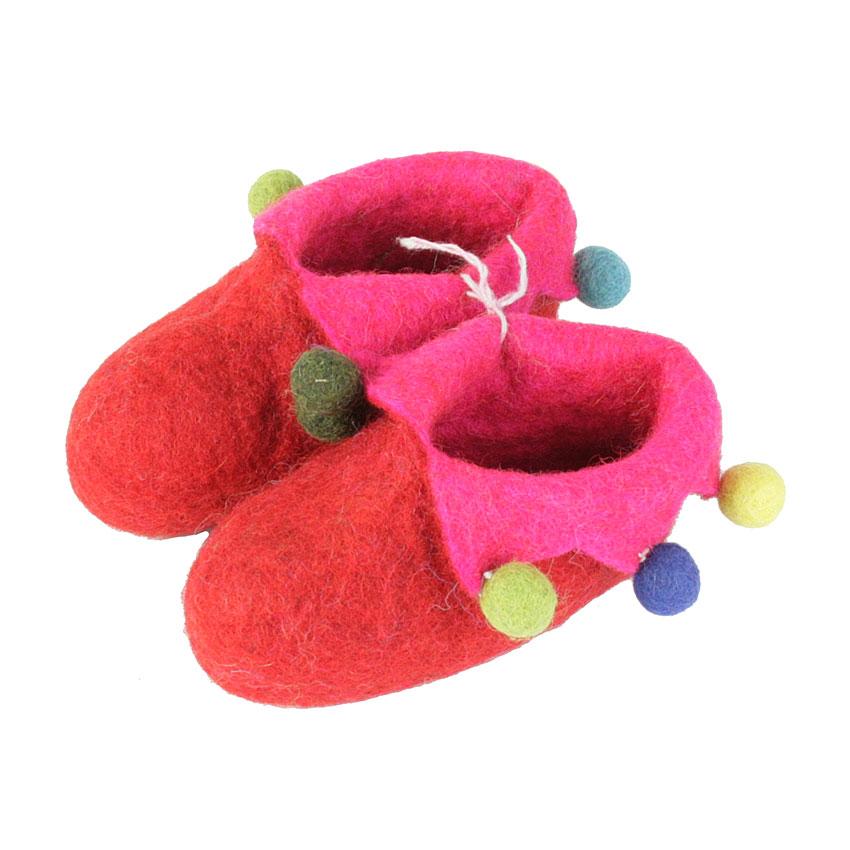 Пінетки Kathmandu валяні дитячі 11х7 см Червоний (19773)
