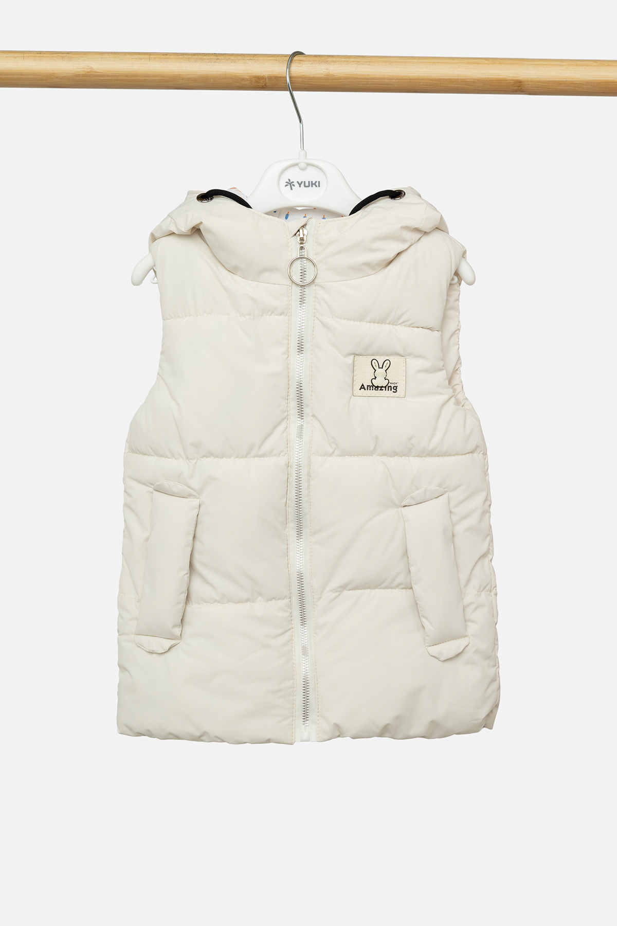 Утеплений жилет для дівчинки JPLT 92 см Молочний ЦБ-00242819 (SKT000965661)
