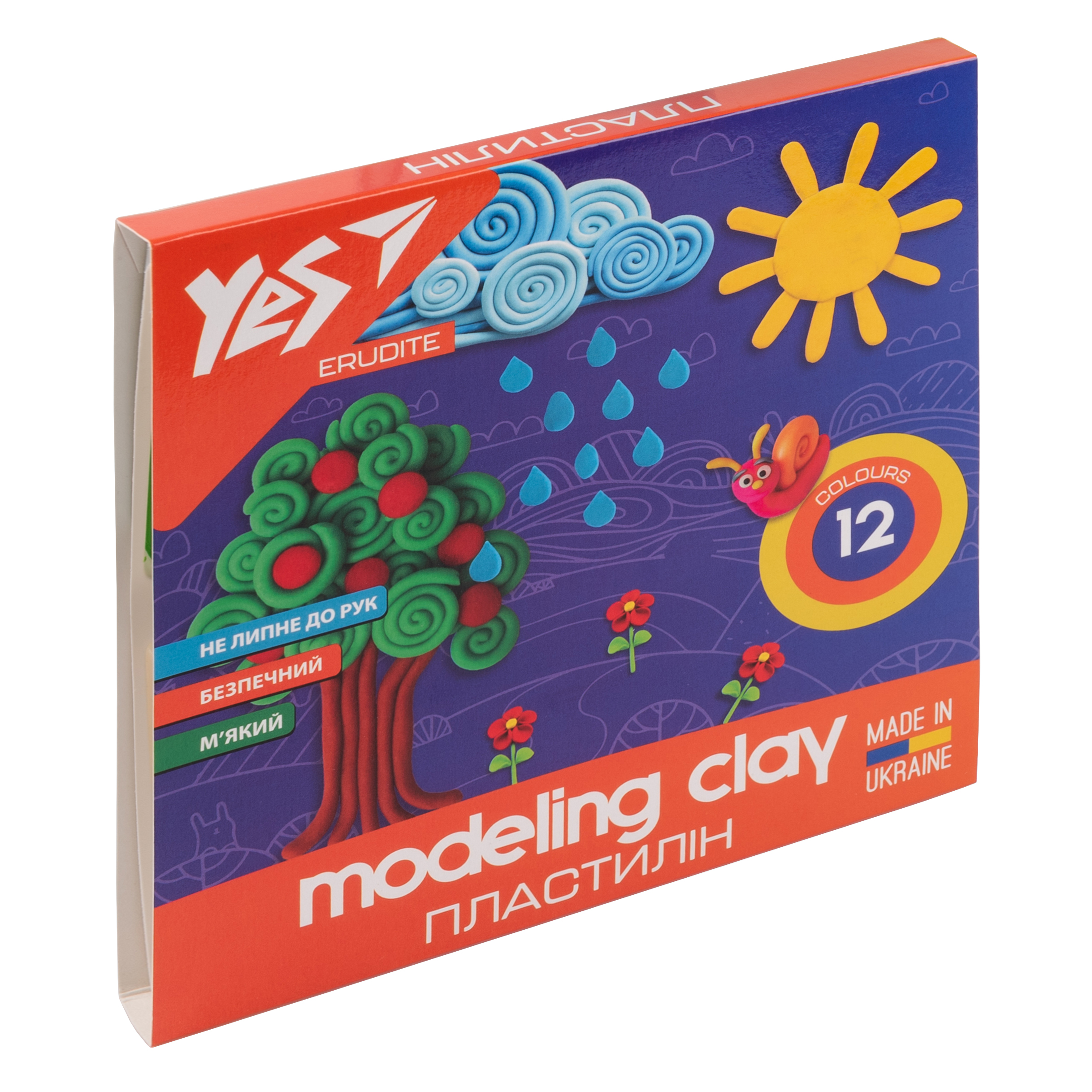 Пластилін YES Erudite 12 кольорів 240 г (540560)