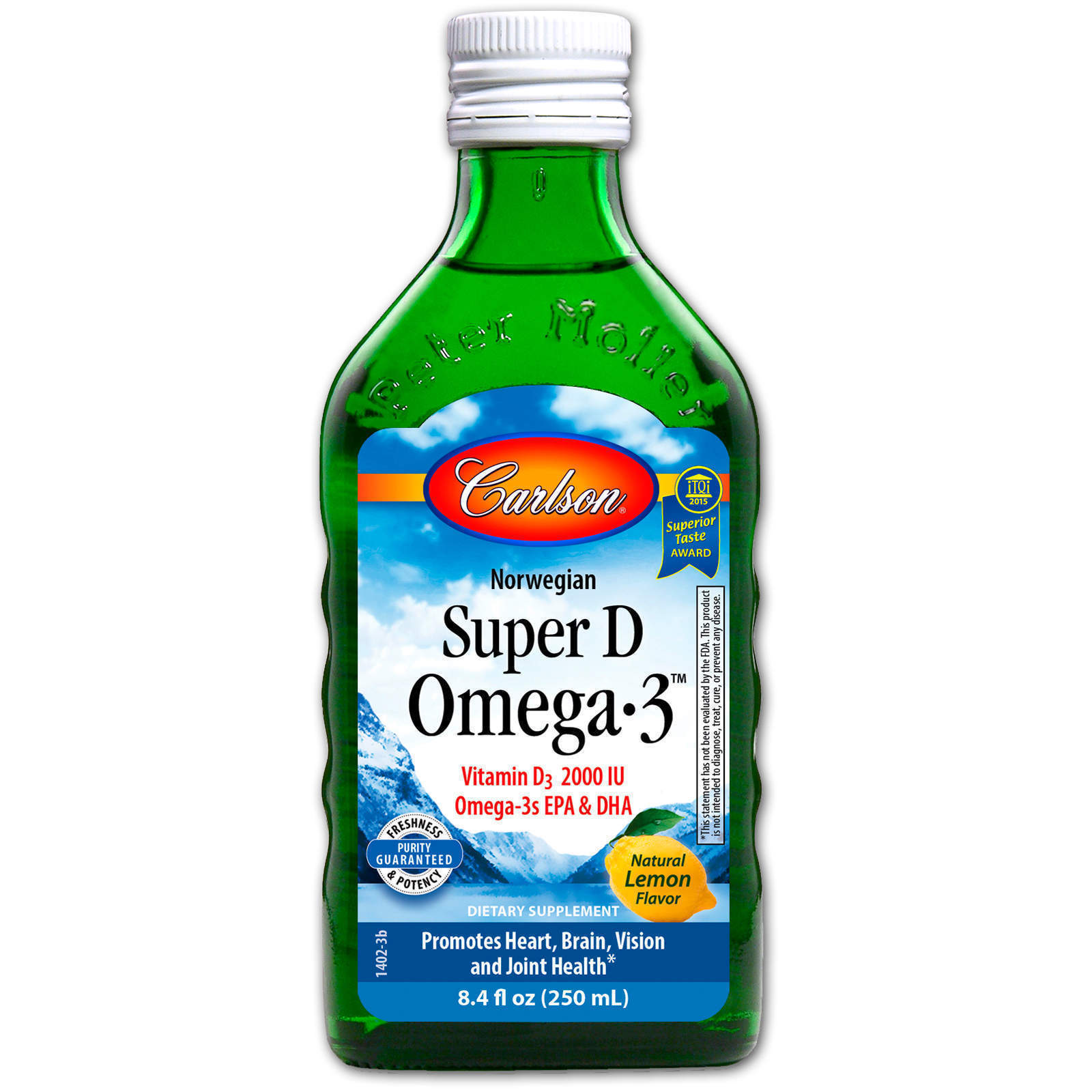 Норвезький риб'ячий жир з вітаміном D Carlson Labs Лимон 250 мл (1757)