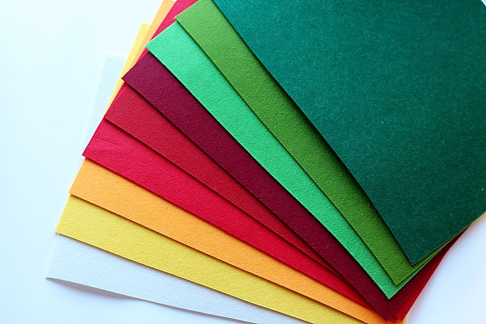 Набір китайського жорсткого фетру 2 мм Pugovichok Осінній букет 9 кольорів для рукоділля (7167)