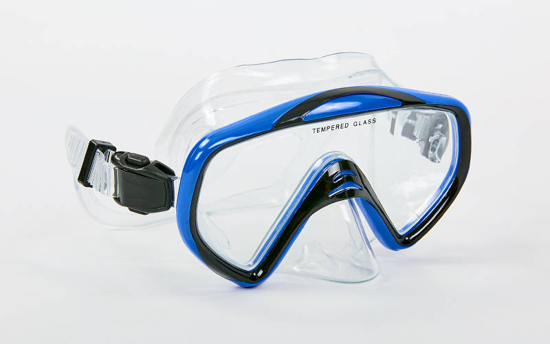 Маска для плавання No Brand у пластиковому боксі Legend M167-PVC Чорний-синій