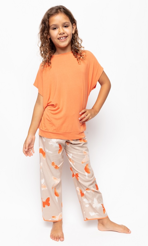 Піжама для дівчинки Cyberjammies Sage 5966 12-13 лет 158 см Помаранчевий з принтом метелика (5051877432505)