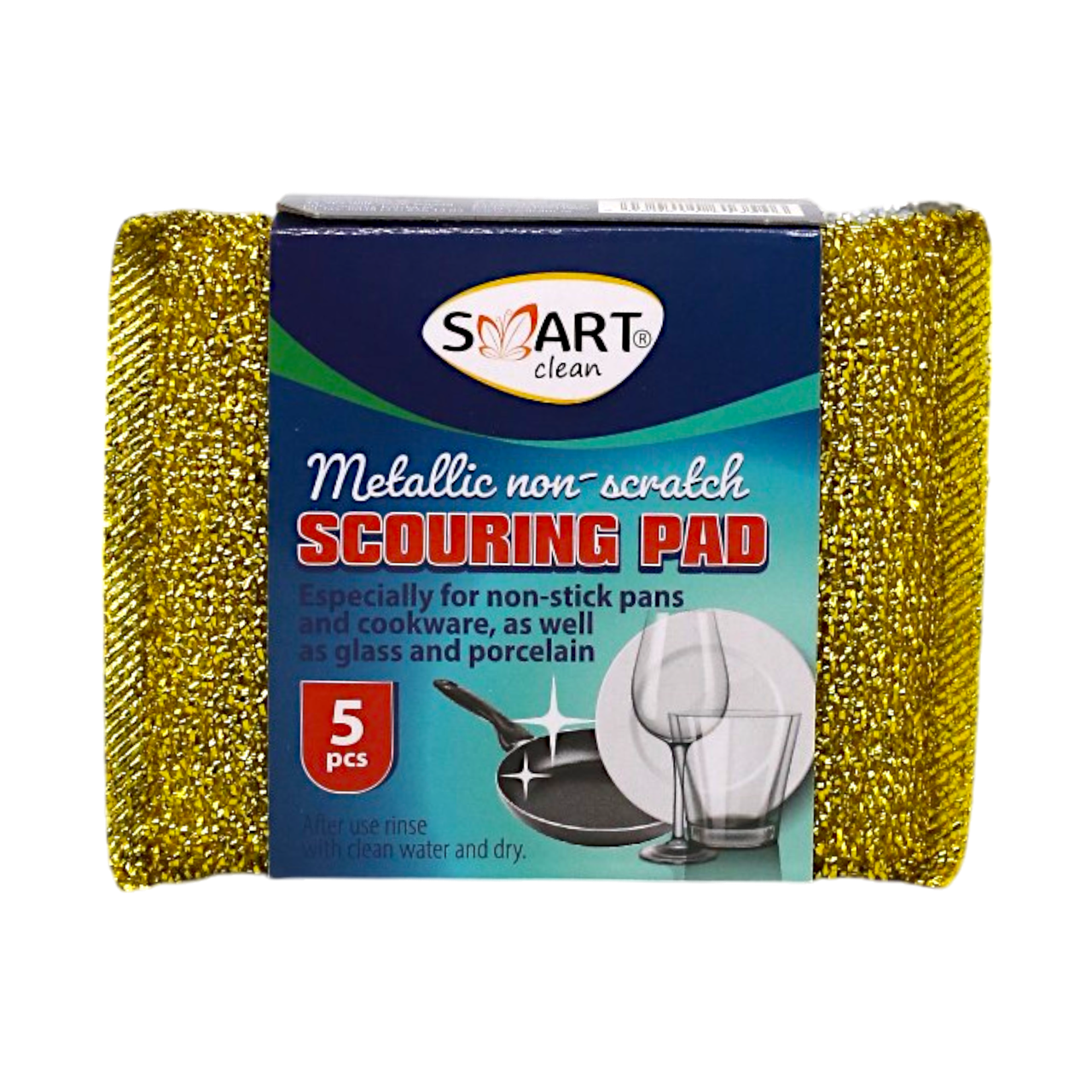 Скребок металевий для миття посуду Smart Clean Золотисто-сріблястий 5 шт