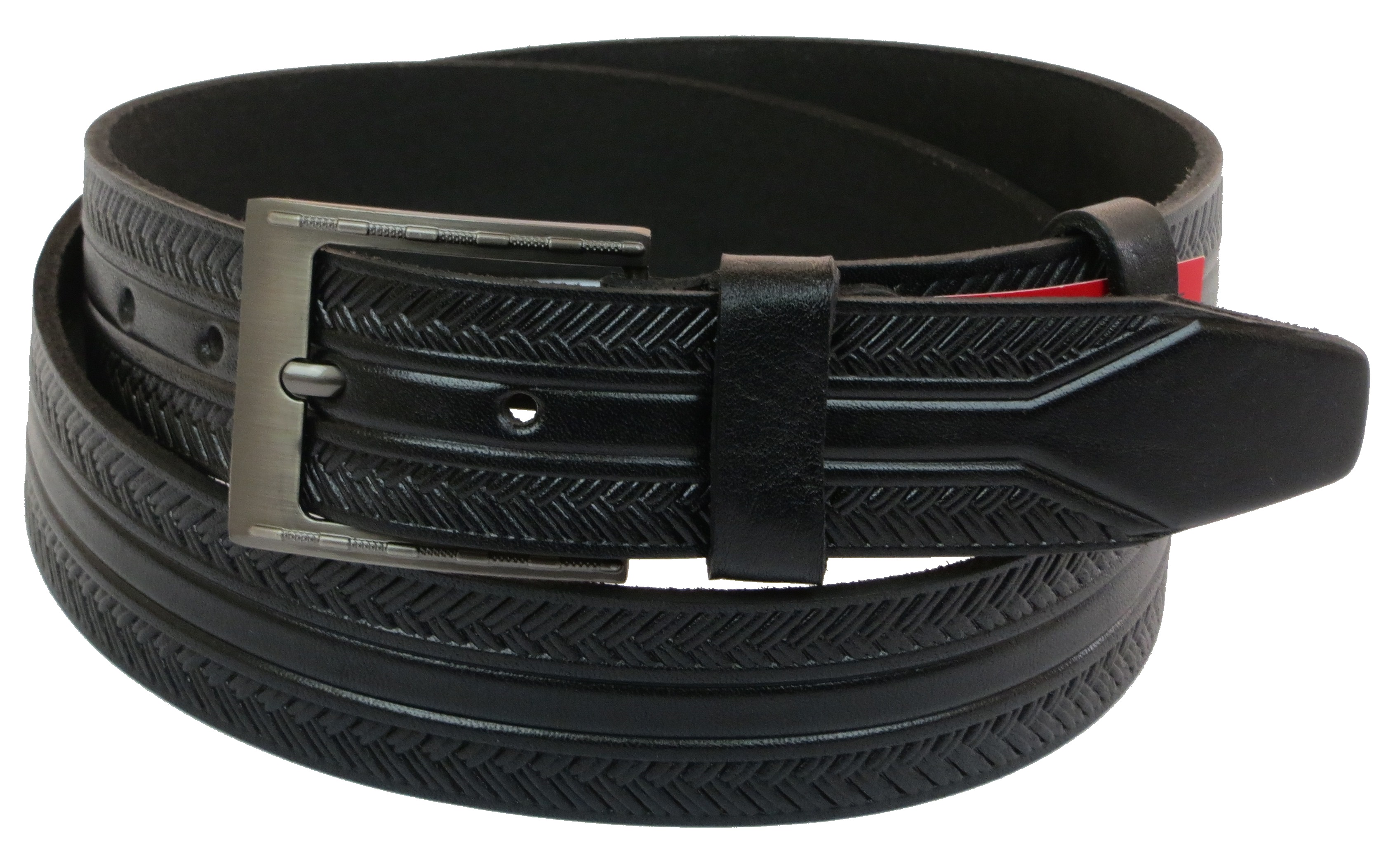 Шкіряний ремінь Skipper 110-130 x 3.8 см Чорний (1004-38)
