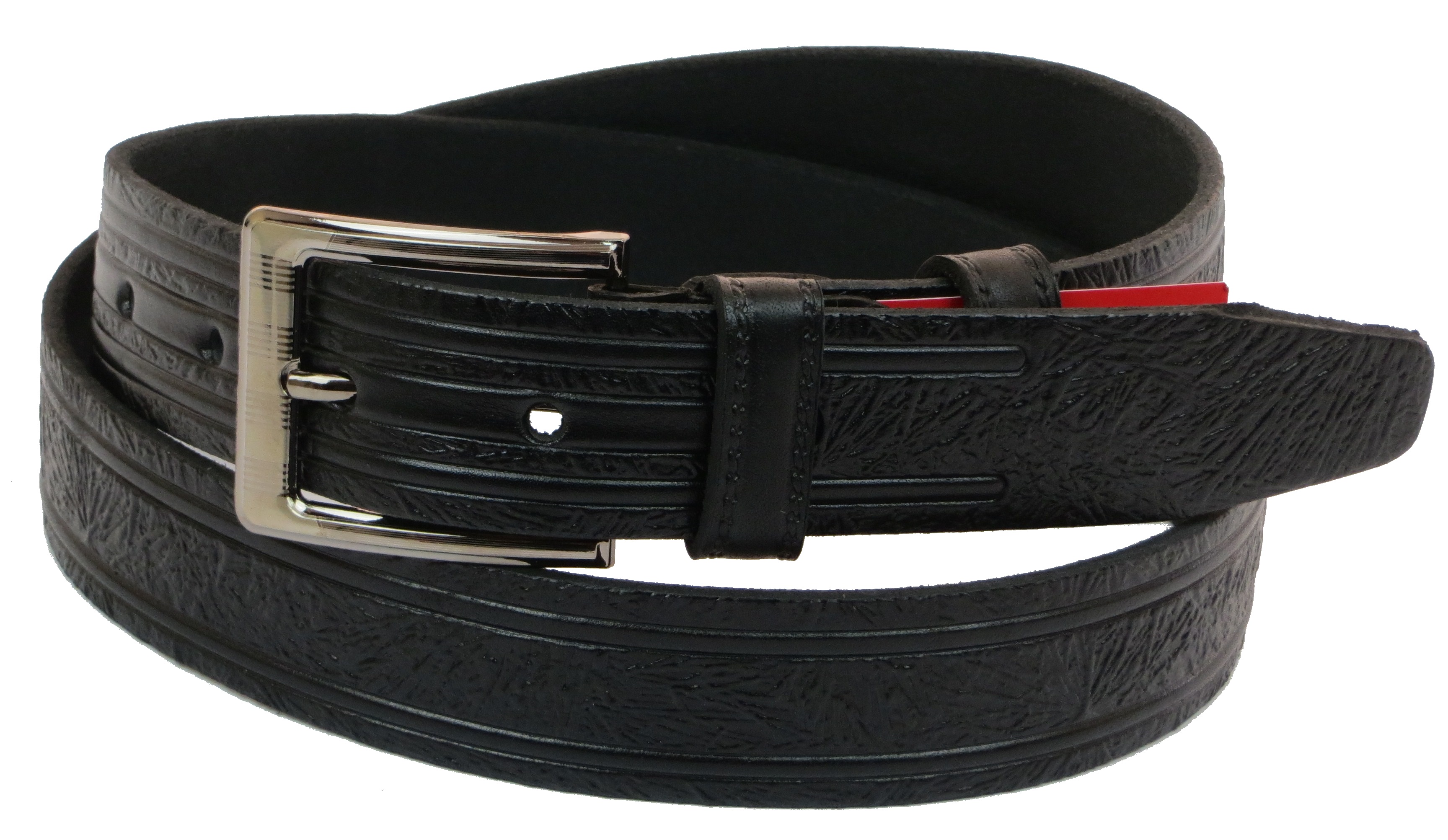Шкіряний ремінь Skipper 110-130 x 3.5 см Чорний (1000-35)
