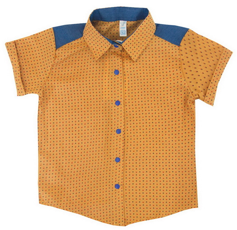 Сорочка дитяча з коротким рукавом для хлопчика GABBI RB-4 Гірчичний на зріст 92 (11292)