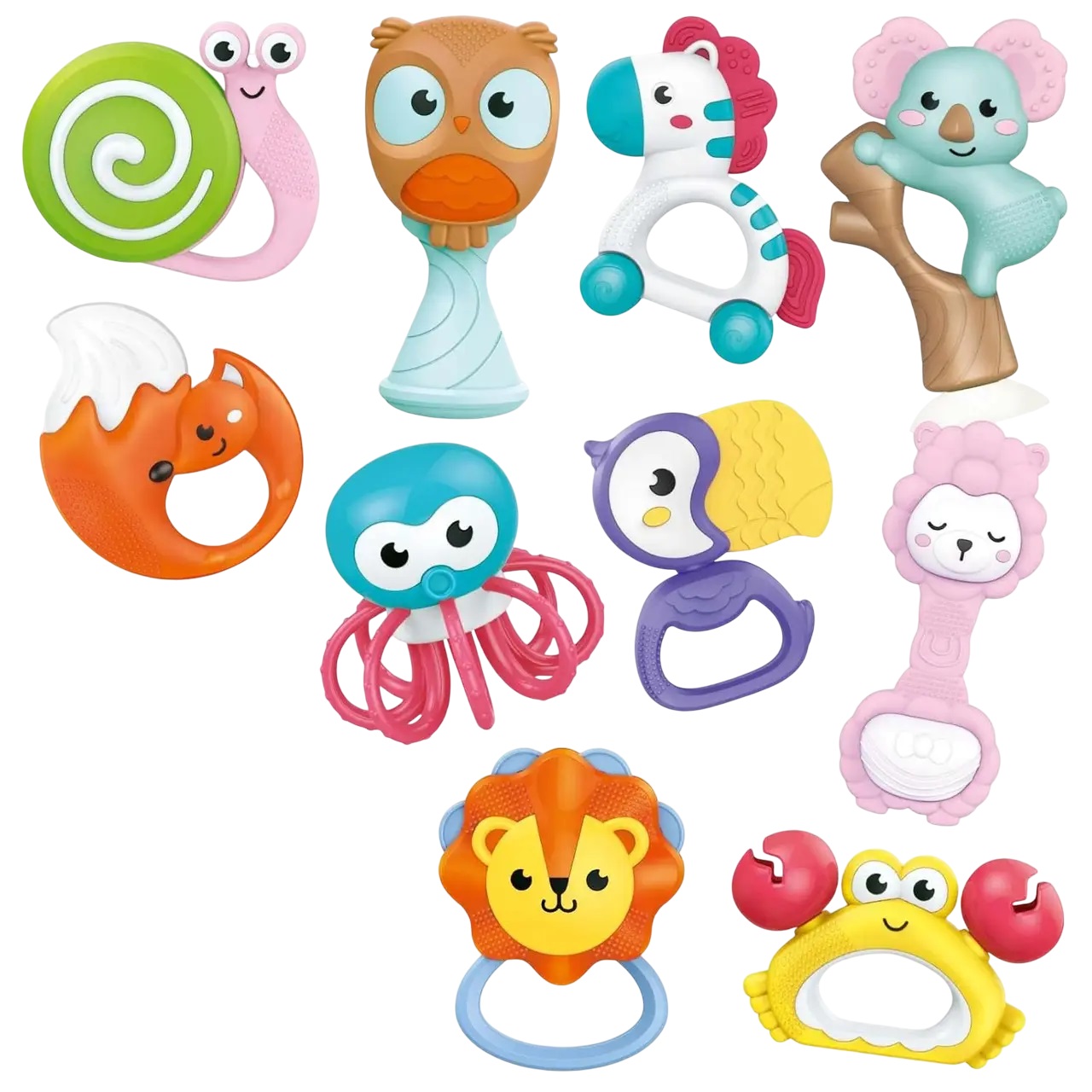 Набір брязкальця Baby Toys 10 шт Різнокольоровий (123965)
