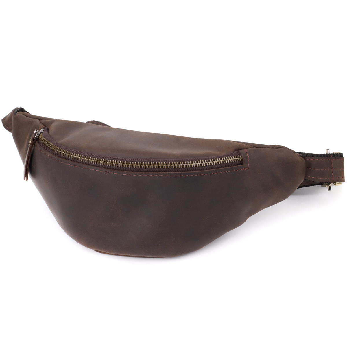 Сумка бананка для чоловіків SHVIGEL 23139 34х14х7 см Коричневий