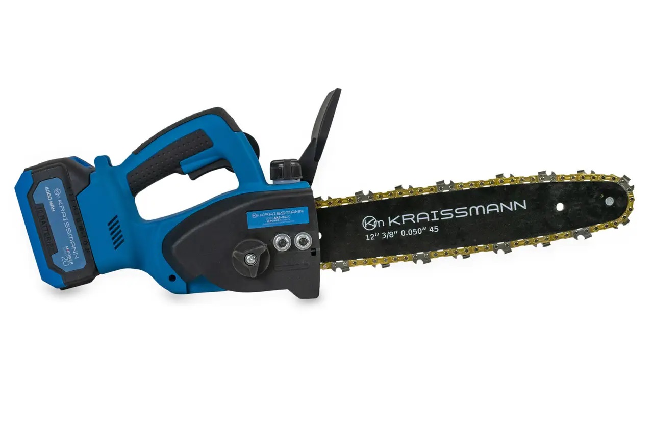 Акумуляторна ланцюгова міні-пила KRAISSMANN 3055 AKS-BL 20 MP з 2 АКБ 4000 мАг та зарядний пристрій