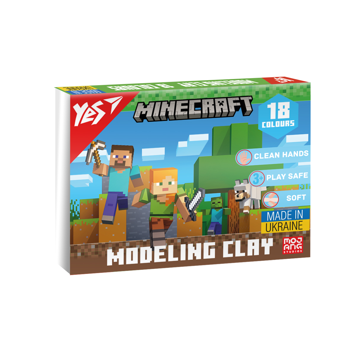 Пластилін YES 18 кол 360г Minecraft (540678)
