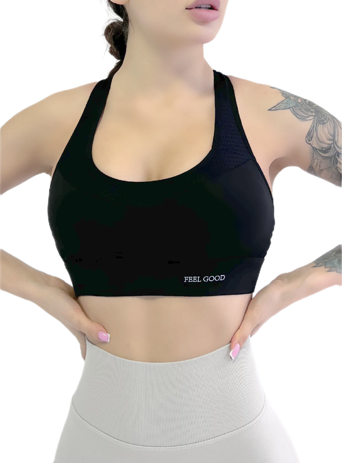 Спортивний топ пуш ап для фітнесу LILAFIT Чорний М (LFB000020)