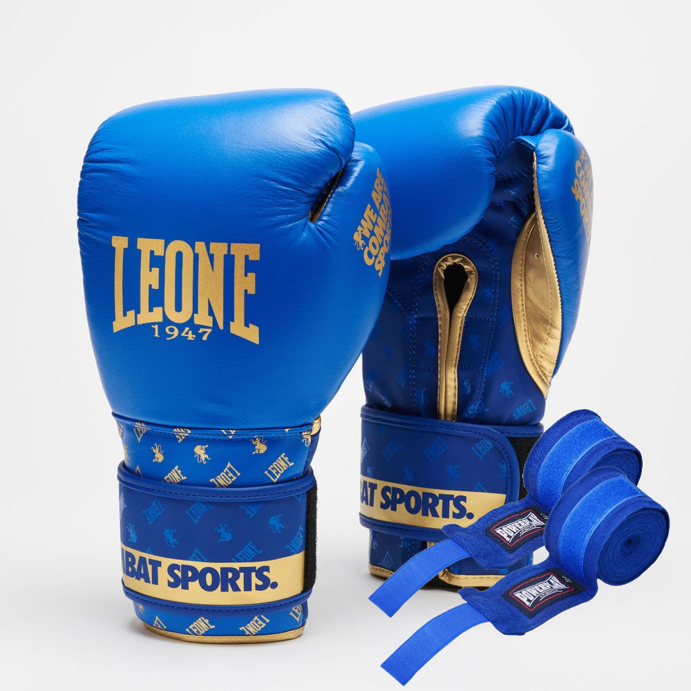 Боксерські рукавички Leone GN220 DNA Blue 10 унцій (GN220_Blue_10oz)