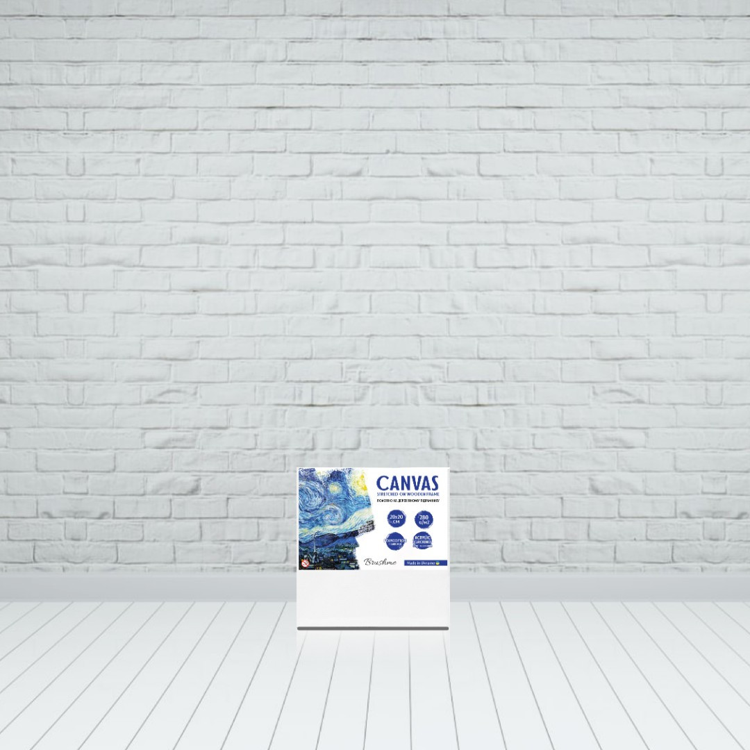 Полотно для малювання Brushme 20х20 см на дерев'яному підрамнику з галерейною натяжкою HL5 Білий