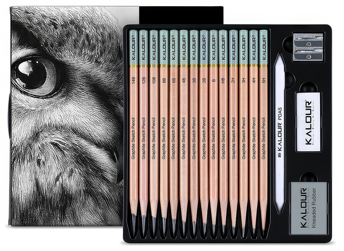 Набір для малюнку та ескізів Kalour 18 предметів (YV-PSP018)