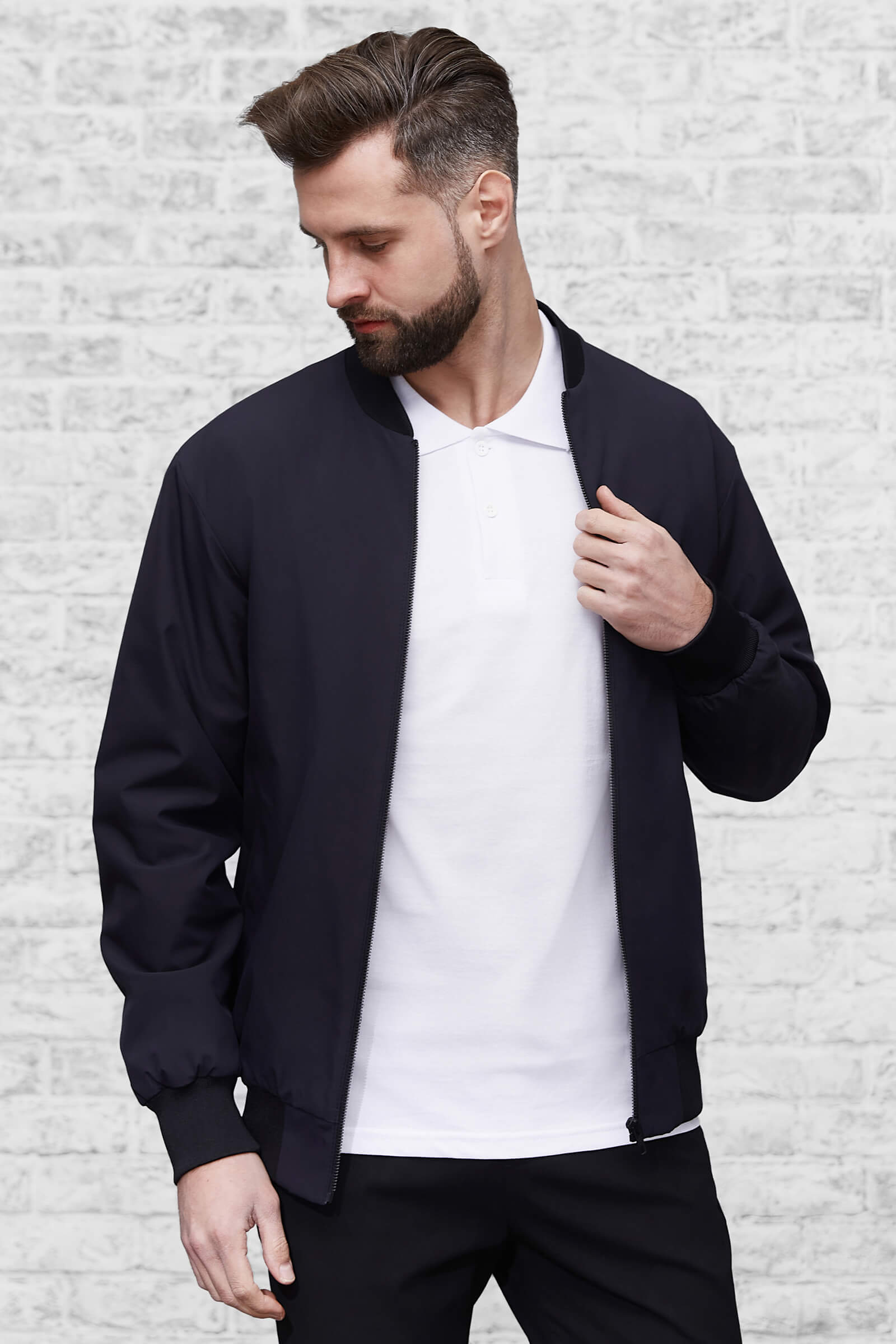 Чоловічий бомбер Sun's House L Темно-синій (4820211250423)