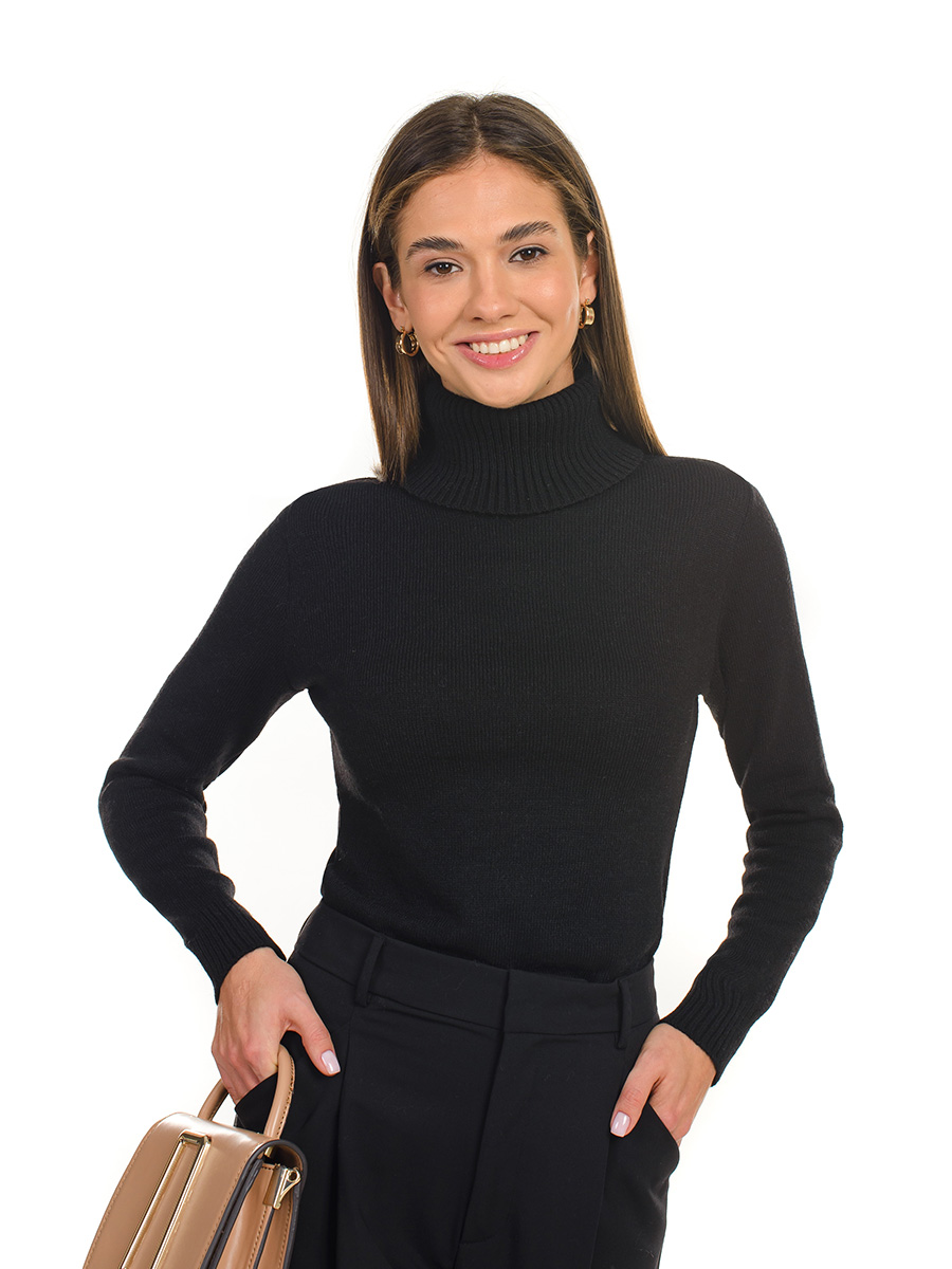 Теплий жіночий гольф SVTR Чорний (441 42-44 чорний)