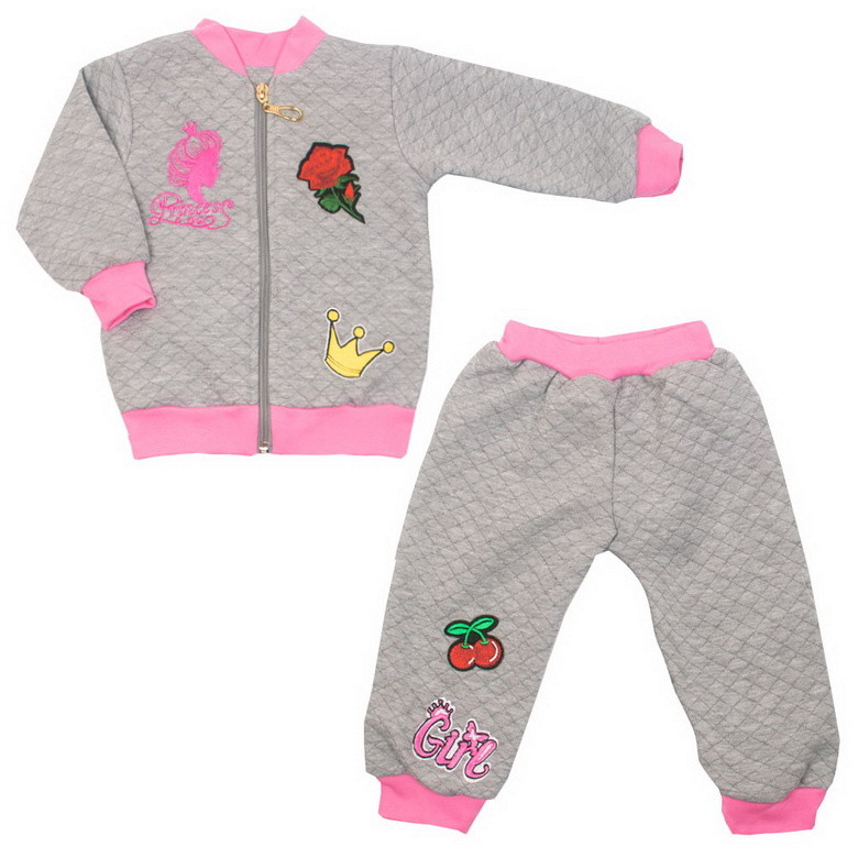 Комплект одягу для дівчинки Gabbi Корона-1 Сірий на зріст 74 (11000)