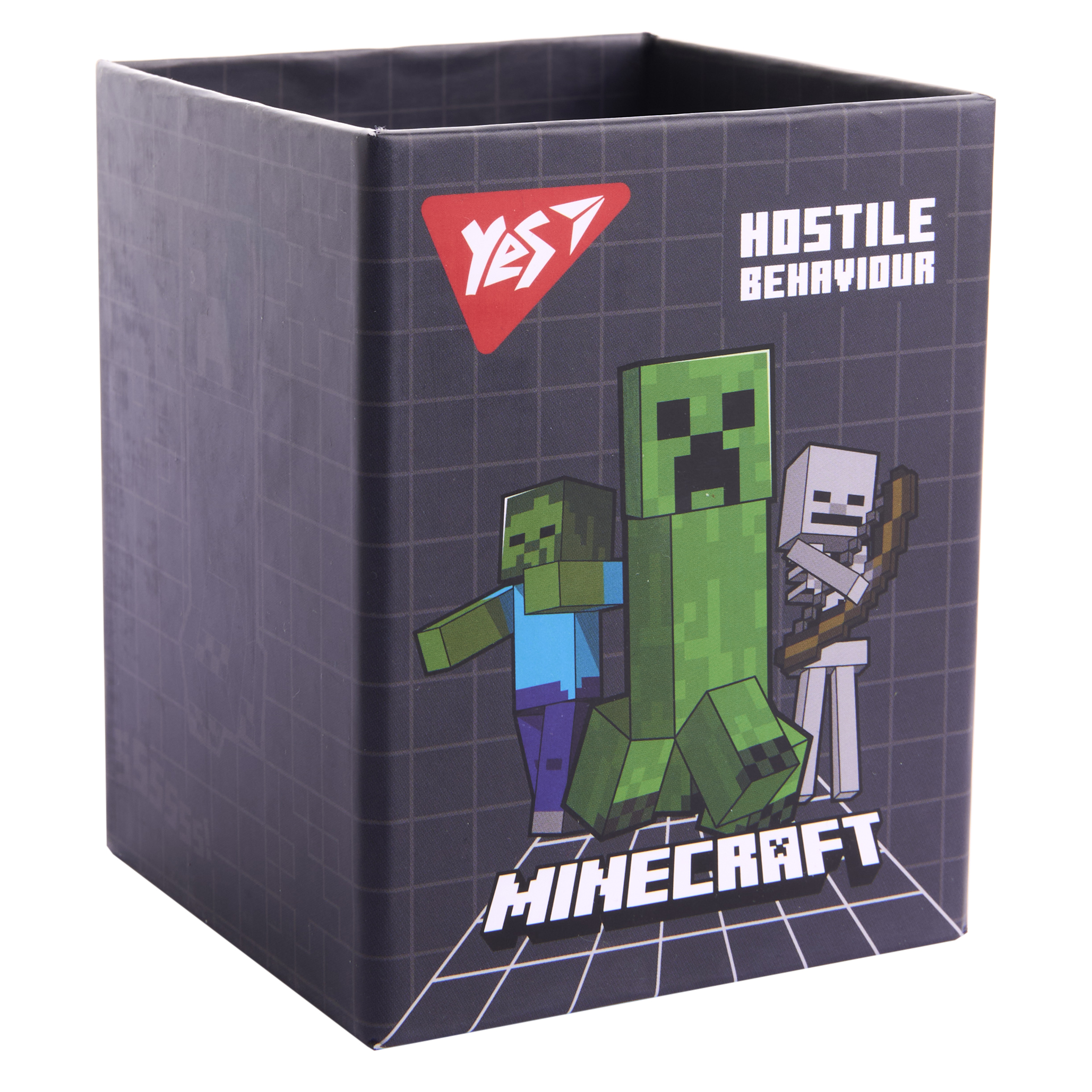 Стакан для письмового приладдя YES Minecraft 8х8х10 см Різнокольоровий (708332)