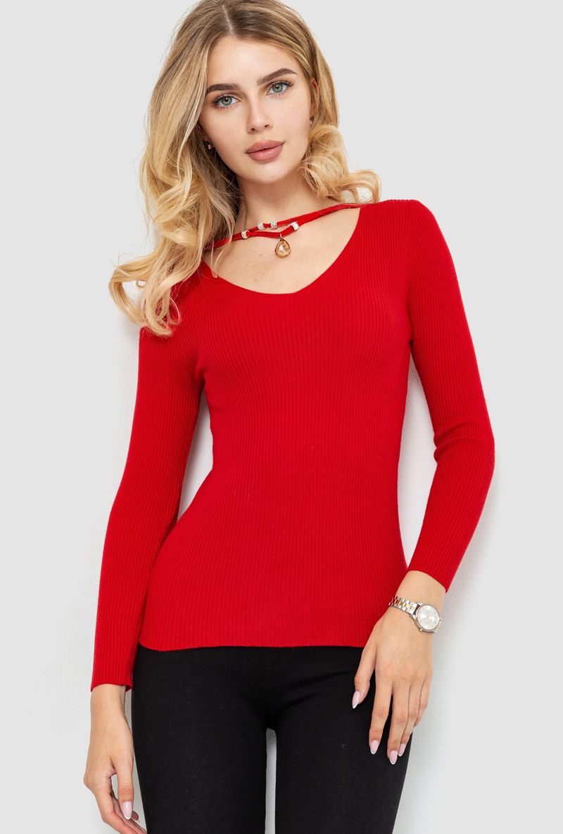 Жіноча кофта в рубчик червоний 204R037 Ager SM