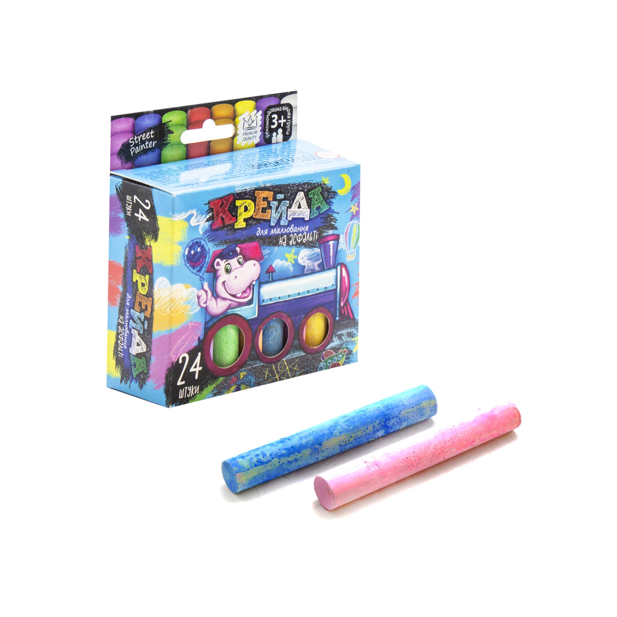 Крейда для малювання на асфальті Dankotoys 24 штуки (MEL-02-05U)
