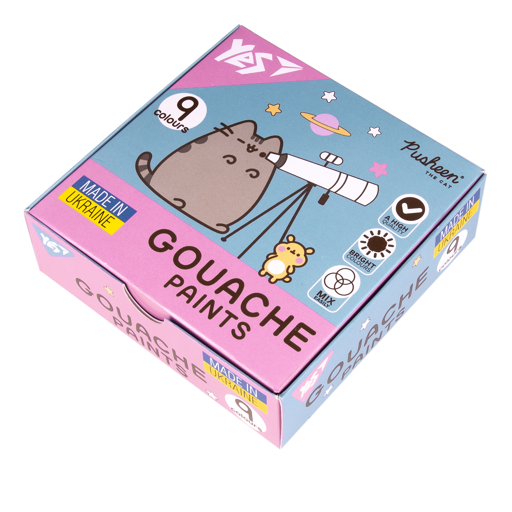 Фарби гуашеві Yes Pusheen 9 кольорів 20 мл (230401)