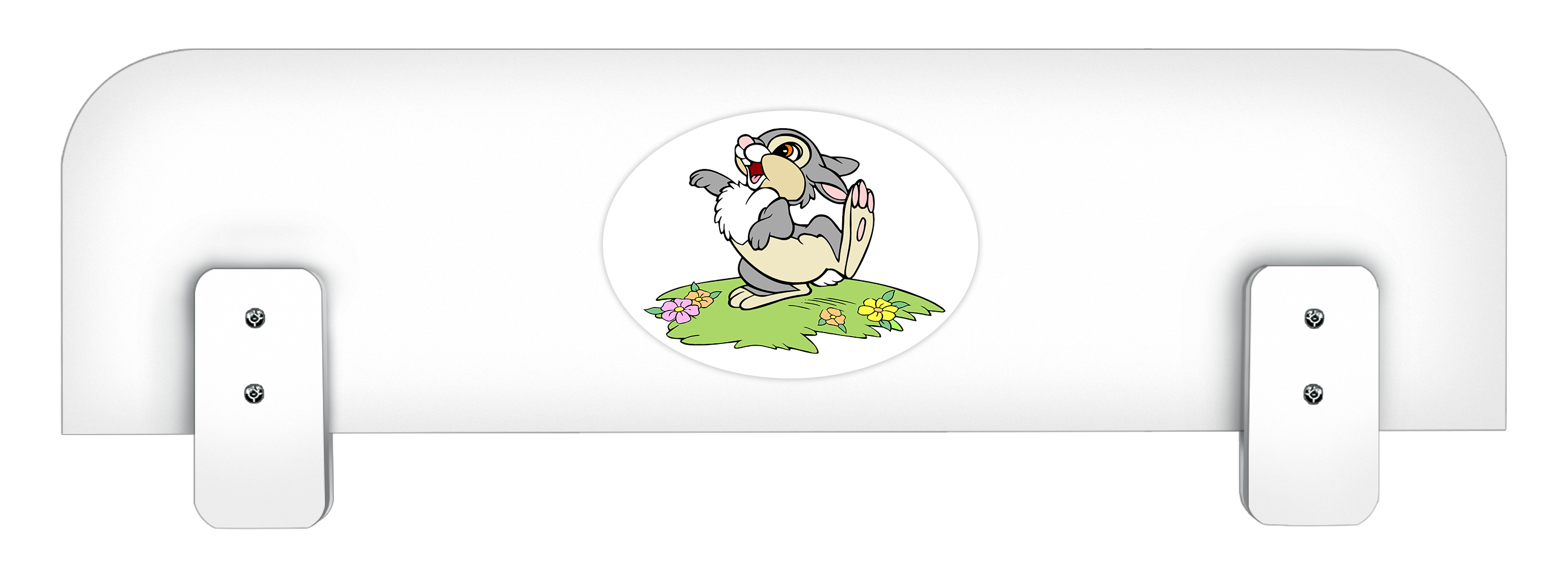 Бортик захисний для ліжка Зайчик (під товщину бічної царги 16 мм) МАКСІ МЕБЛІ Білі гладкі (12023)