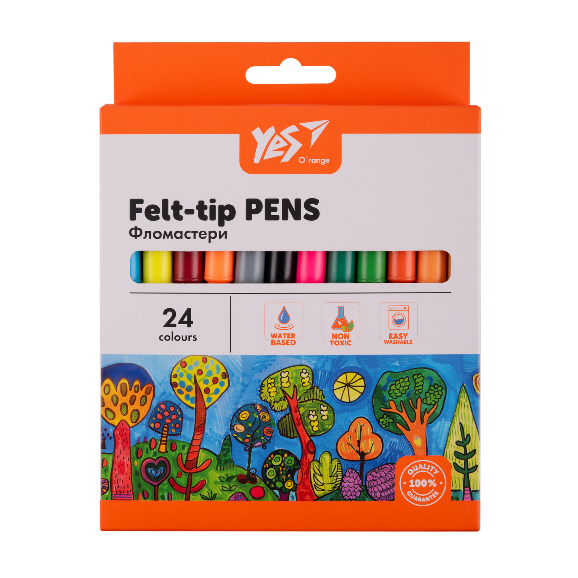 Фломастери YES Orange Line 24 кольори (650558)