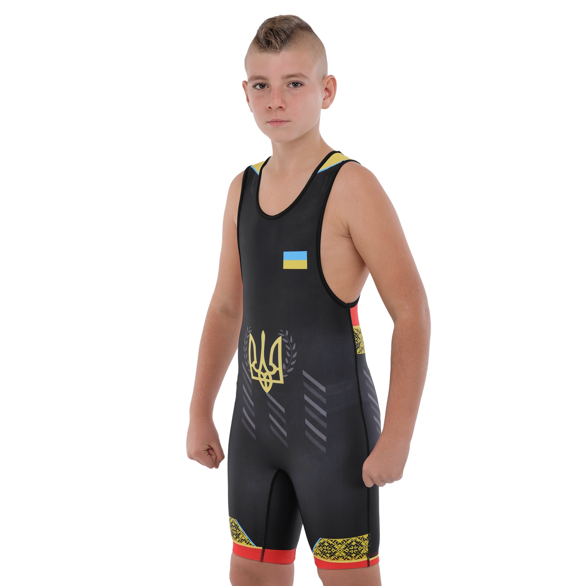 Трико для боротьби дитяче SP-Sport JY-6607 Ukraine 7XS 128-162 см Різнокольоровий