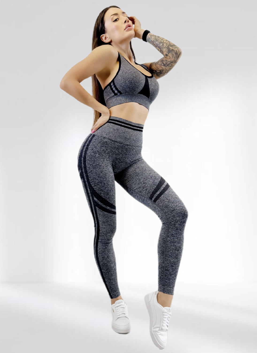 Костюм для фітнесу жіночий LILAFIT Сірий M (LFS000119)