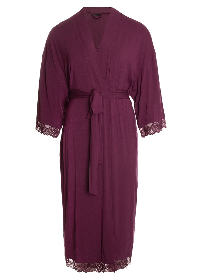 Халат жіночий Pretty You London Bamboo Lace Kimono-Bordeaux S-M Бордовий (5056372015918)