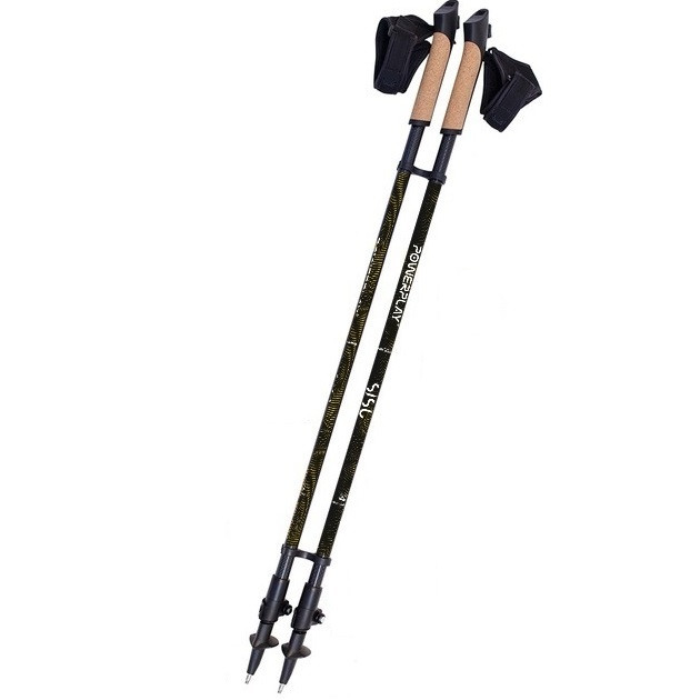 Палиці для скандинавської ходьби PowerPlay 9105 Sisu 80-135 см Black Gold