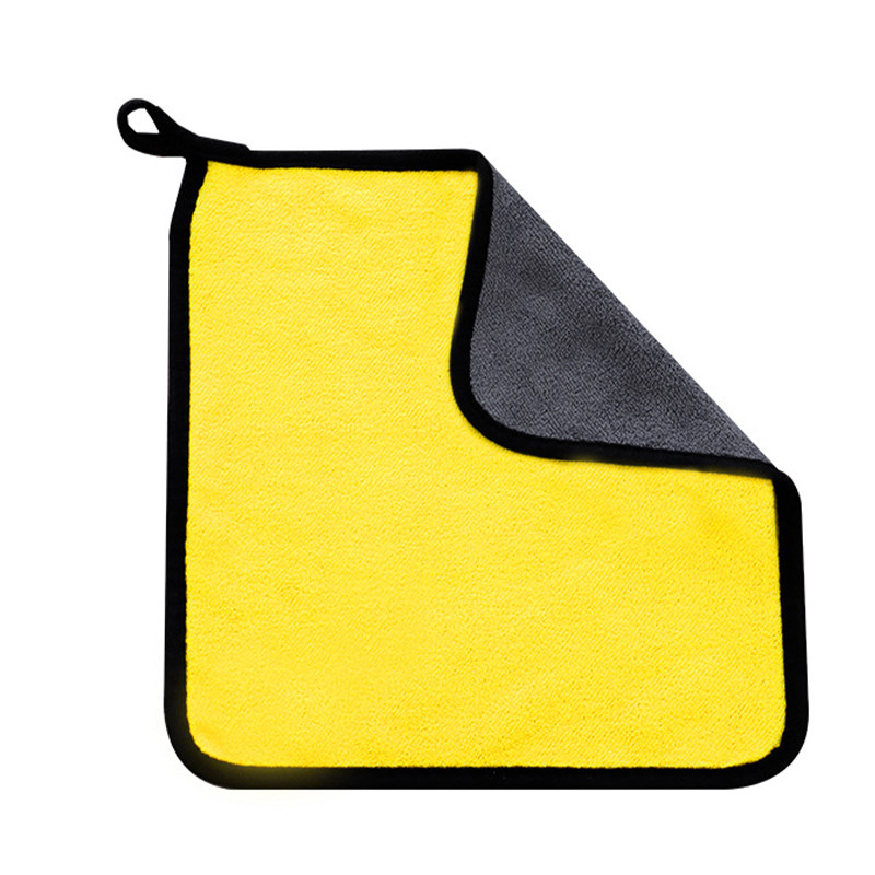 Двосторонній мікрофібровий рушник Lesko Yellow-Gray 30х60 см