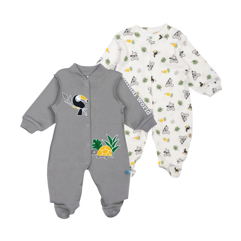 Комплект комбінезонів для хлопчика Gabbi KB-24-9 Сіро-білий 62 (14190)