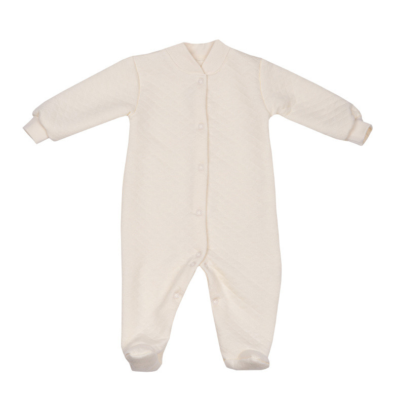 Дитячий теплий універсальний чоловічок на кнопках GABBI KB-23-6 Молочний р.74 (13810)