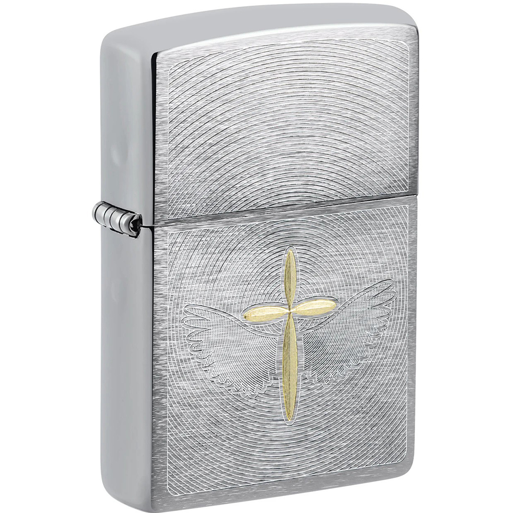 Запальничка бензинова Zippo Spiritual Cross Design Сріблястий (46479)