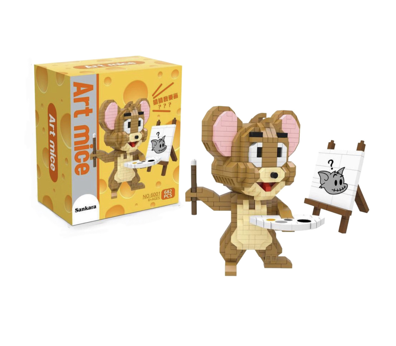 Конструктор OEM Art mice Tom and Jerry 15 см 682 деталей Коричневий (N6001)