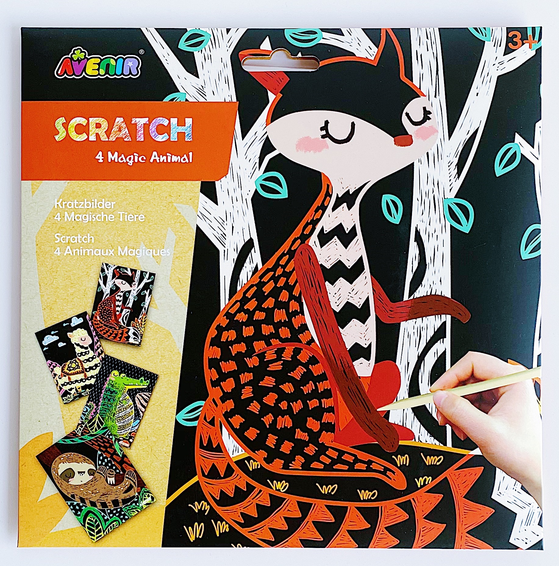 Набір для творчості скретч-арт AVENIR Чарівні тварини 4 розмальовки (CH1542U)