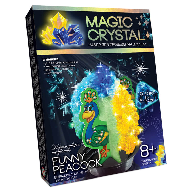 Дитячий набір для проведення дослідів MAGIC CRYSTAL Danko Toys ОМС-01 Funny Peacock