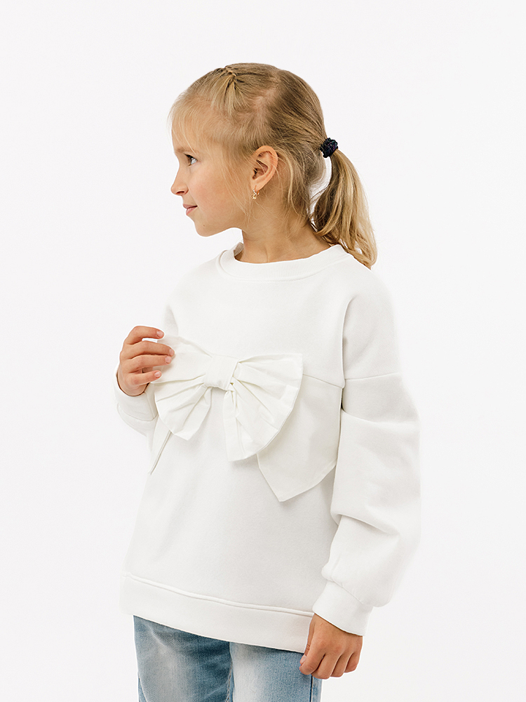 Світшот для дівчинки 128 молочний Divonette ЦБ-00229870