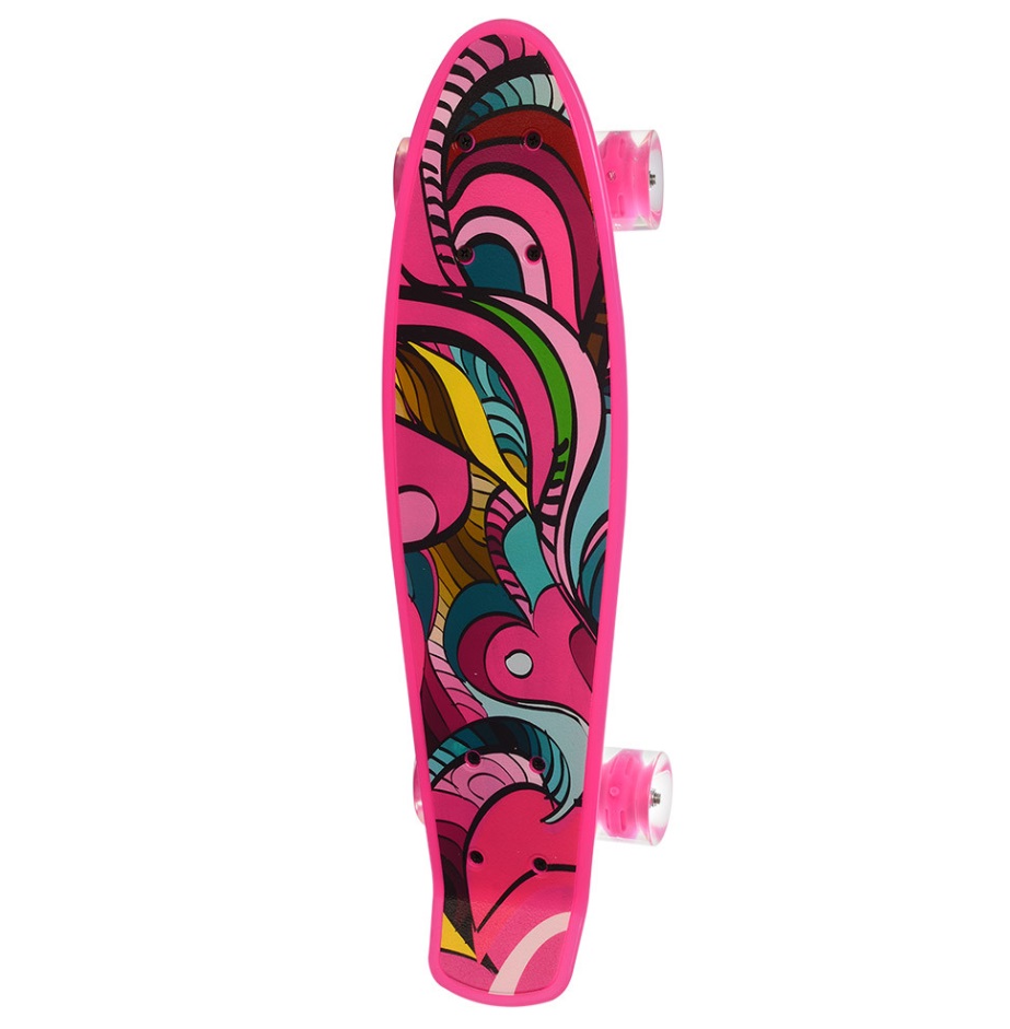 Скейт пенніборд Profi 56x14 см Рожевий (МS-0749-54)