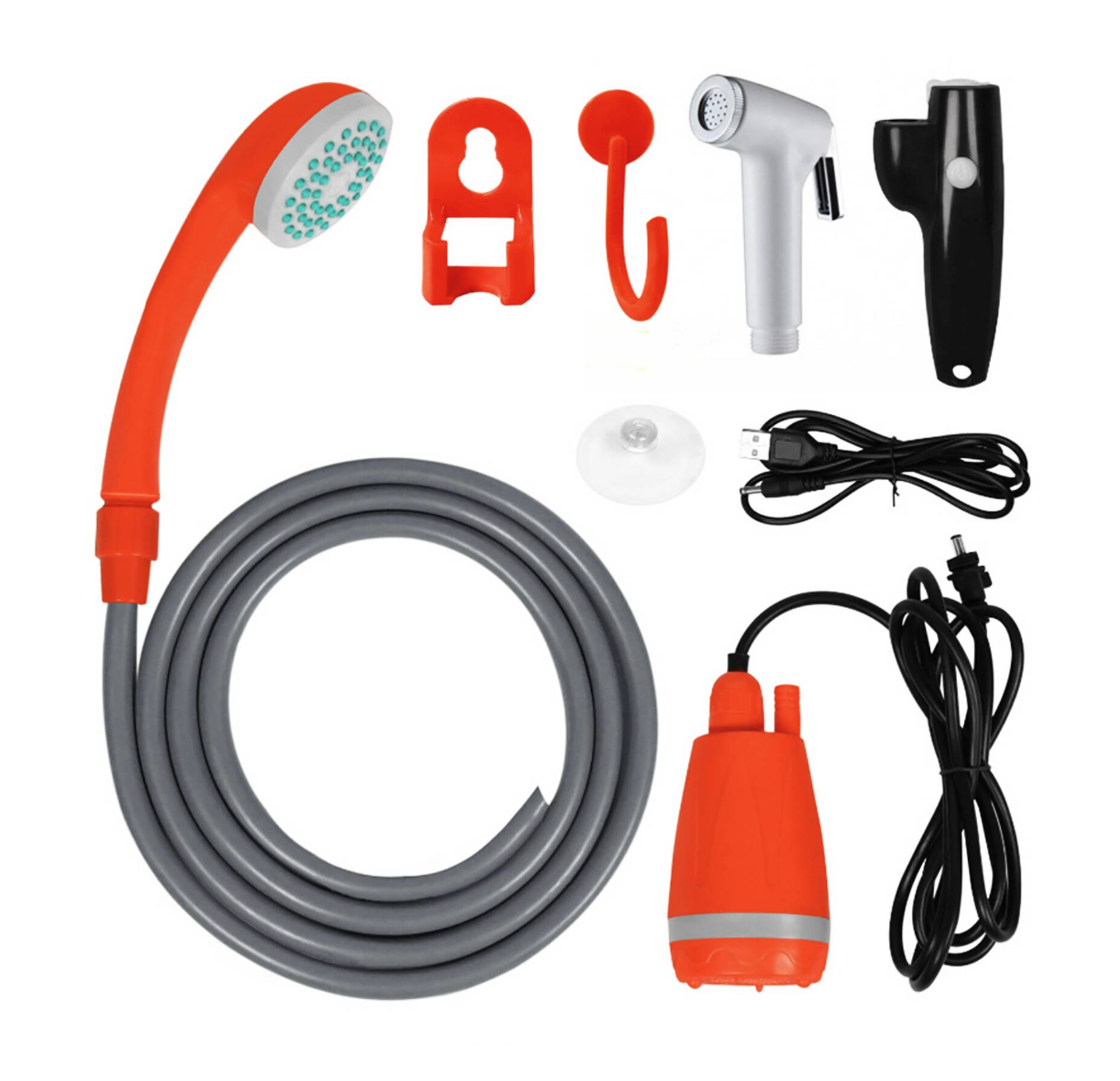 Акумуляторний переносний душ SUNROZ Portable Shower Upgrade 2200 mAh Помаранчевий (SUN4017_2)