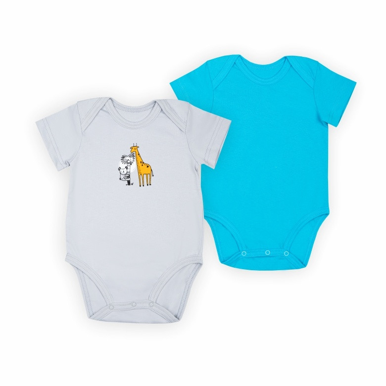 Боді для хлопчика Gabbi BD-24-11 2 шт Сіро-блакитний 86 (13993)