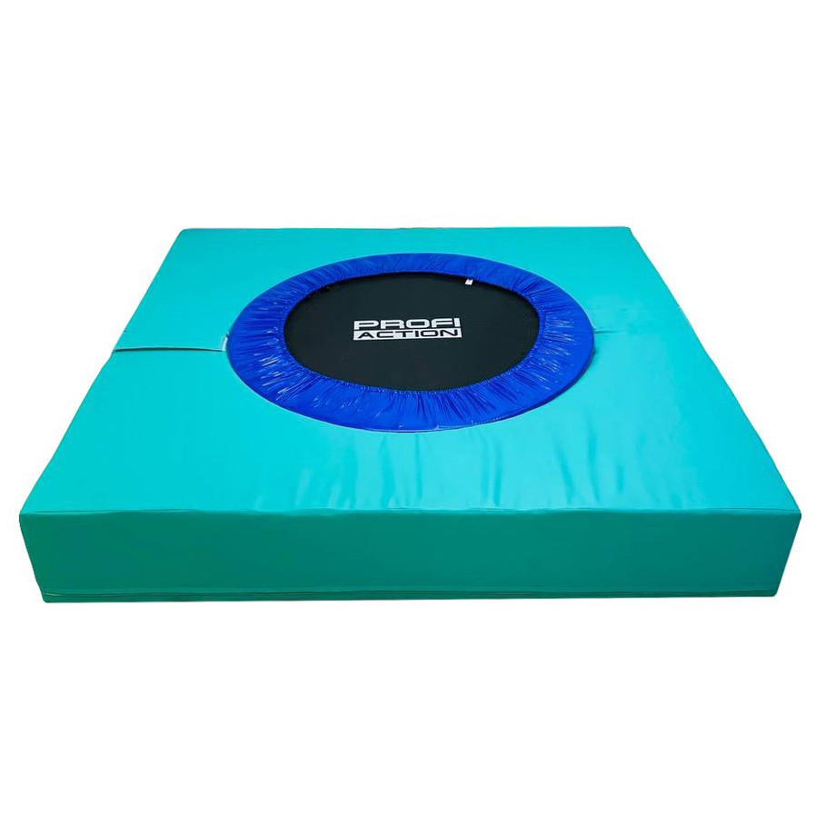 Мат із вбудованим батутом Трамплін 160х160х25 см Тиа-Спорт Різнокольоровий