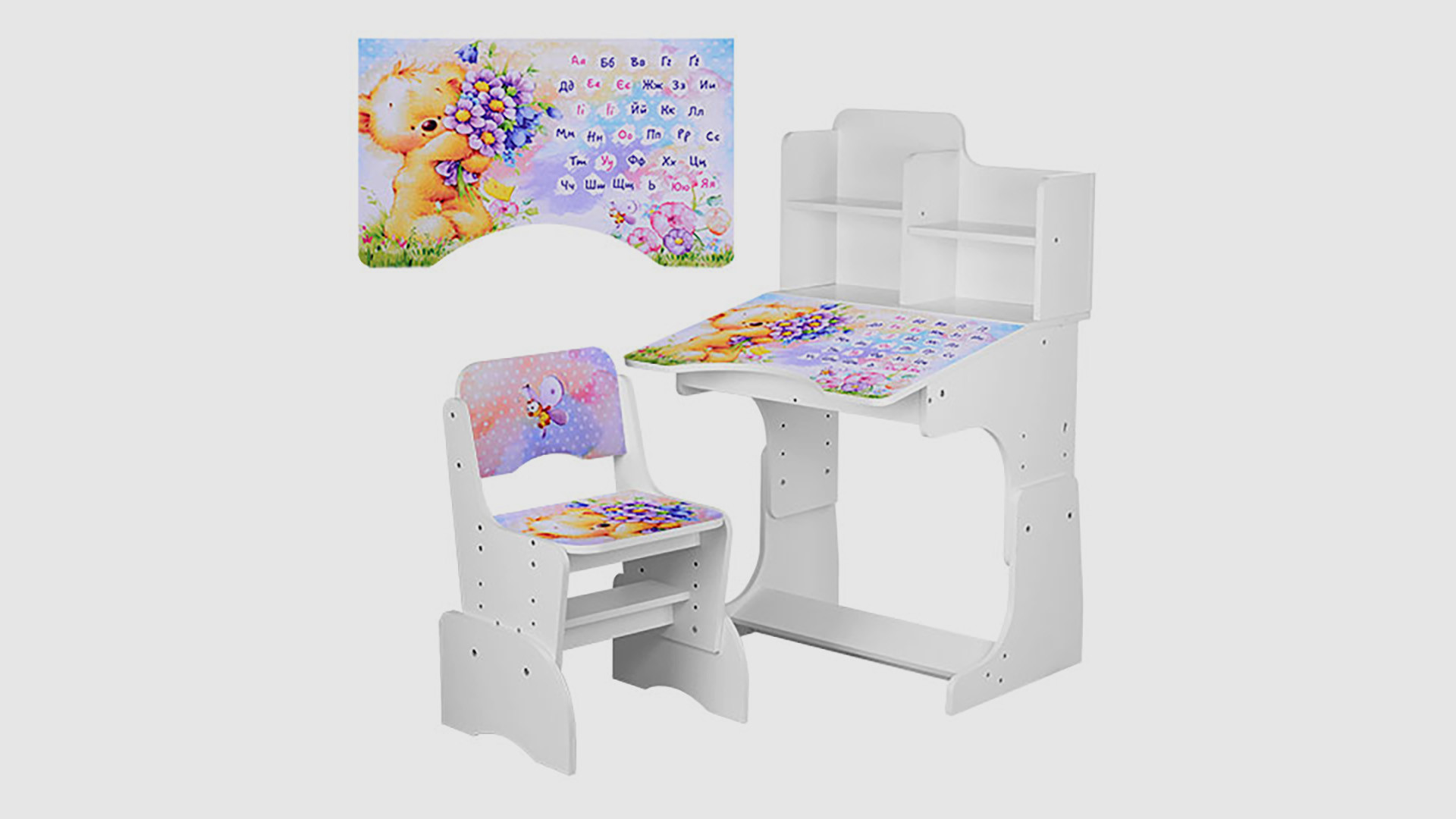 Парта зі стільчиком BAMBI B2071-54-2 ведмедик Алфавіт (KI00678)